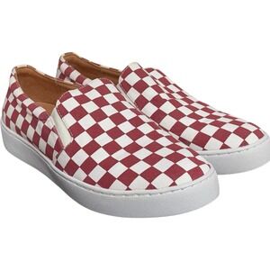 Vionic Burgundy Checkerboard Slip-On Sneakers Women's 7 – Orthotic Comfort Shoes